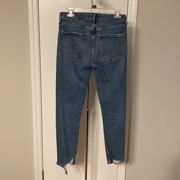 Agolde Toni Mid Rise Straight Distressed Jeans - Picture 6 of 9